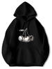 Cherry Print Hoodie Sweatshirt - Soft Fleece Loose Fit Oversized Pullover with Cherry & Leaf Chest Pocket Design All-Season Casual