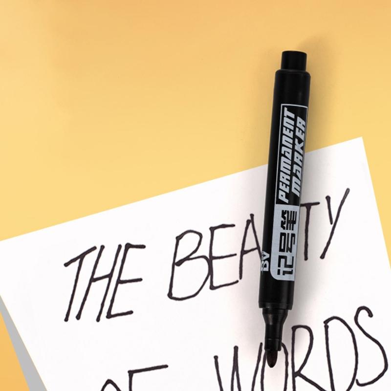 Permanent Marker Medium Point Black/Red/Blue Office Stationery Marking Writing Tool for Plastic Canvas Glass Mugs 10 Set