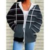 Hettegenser med glidelås for kvinner, 3D-print, lange ermer, uformell sportstil