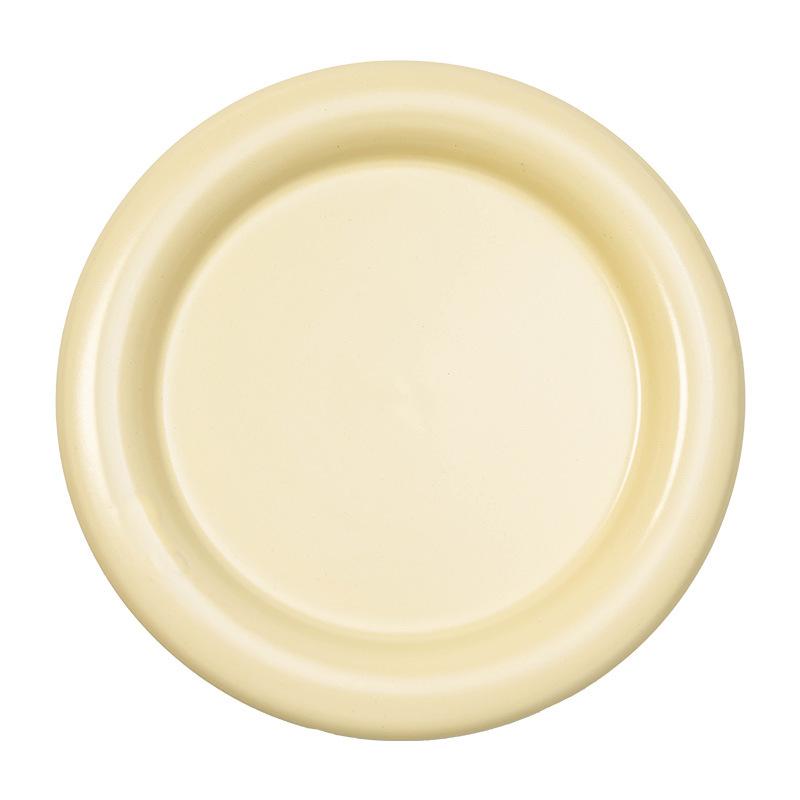 Ins Wind Thick Edge Plate Characteristic Ceramic Plate Dessert Plate Household Dish Breakfast Plate Round Pasta Plate Tableware