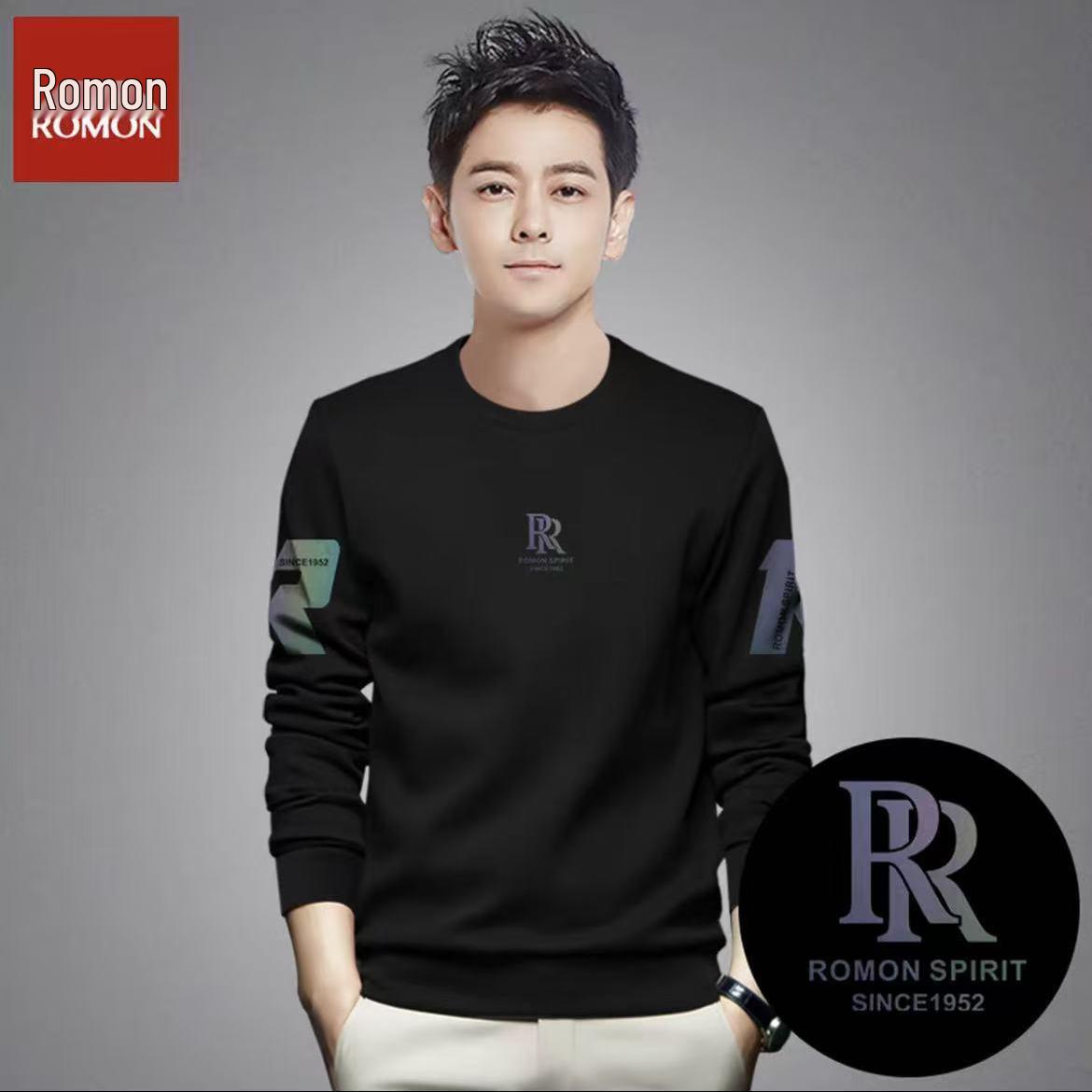 

Romon 2025 Autumn Men s Loose Casual Long Sleeve Crew Neck Sweatshirt 2XL (163-183 lbs)