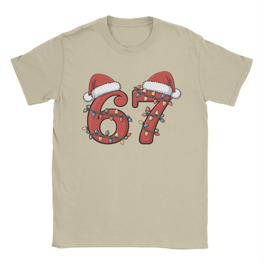 Christmas Number 67 Xmas Men's T Shirts Novelty Tee Shirt Short Sleeve Crew Neck T-Shirt Cotton 6XL Tops