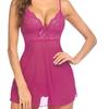 Sexy Suspender Nightdress Robe Thin with Chest Pad Lace Backless Casual Perspective Loungewear Set