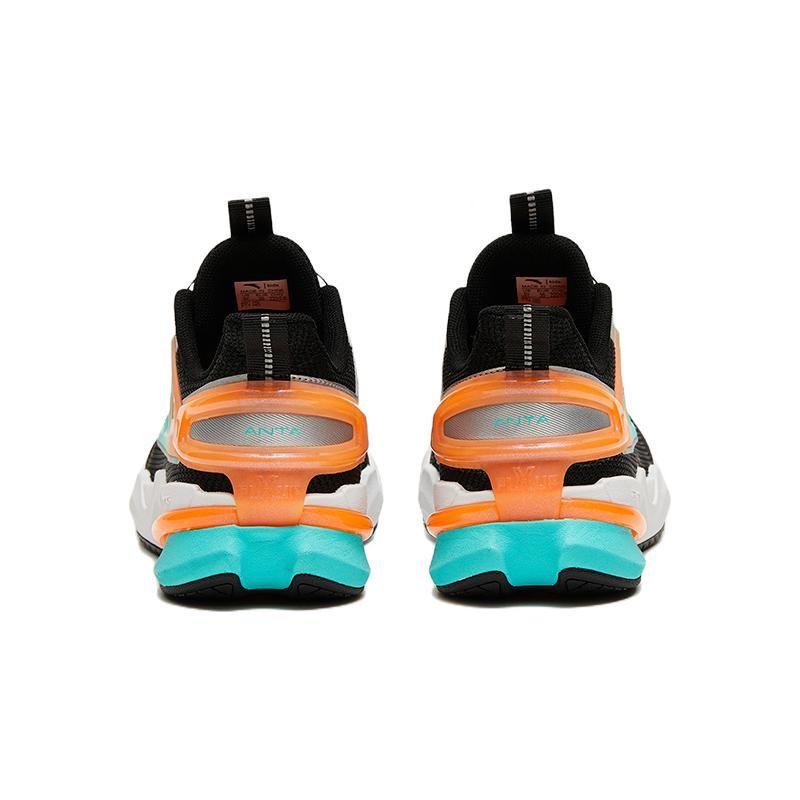 Anta Shocking Shock Absorption Wear Resistant Non Slip Low Top Kids Running Shoes Kids Running Shoes Black White Orange 312315521-1