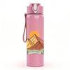 1PC Mountain Sunrise Nature Landscape Print 750ml Color Plastic Sports Water Bottle Leakproof Flip Straw Lid Suitable for Sports Office Home Use