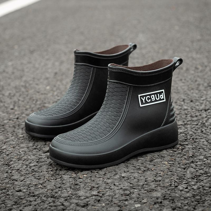 Nuove Scarpe Impermeabili da Donna Stivali da Pioggia Antiscivolo da Donna Stivali Acqua Corti con Pelliccia Moda Adulto Resistenti all'Usura Stivali Leggeri