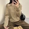 Women's 2025 Spring/Fall Cutout Knit Sweater - Fashionable Loose Fit