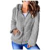 Womens Long Sleeve Jacket Zip Up Hooded Chunky Pockets Coat Tops