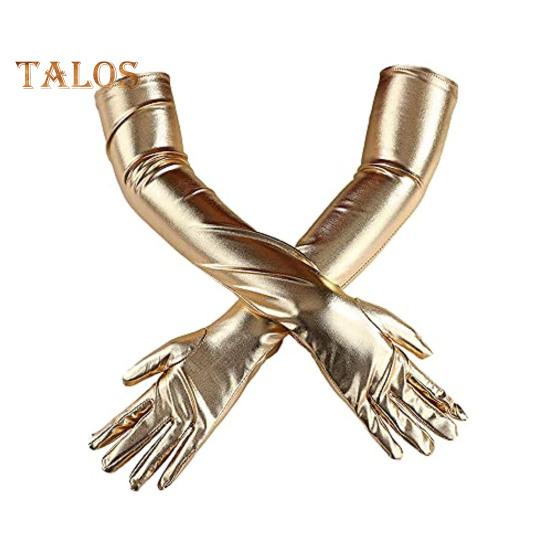 

1 пара женских перчаток для косплея с покрытием из искусственной кожи, пять пальцев, нескользящие, для ночного клуба, выступления на сцене, варежки для танца на пилоне золотистый