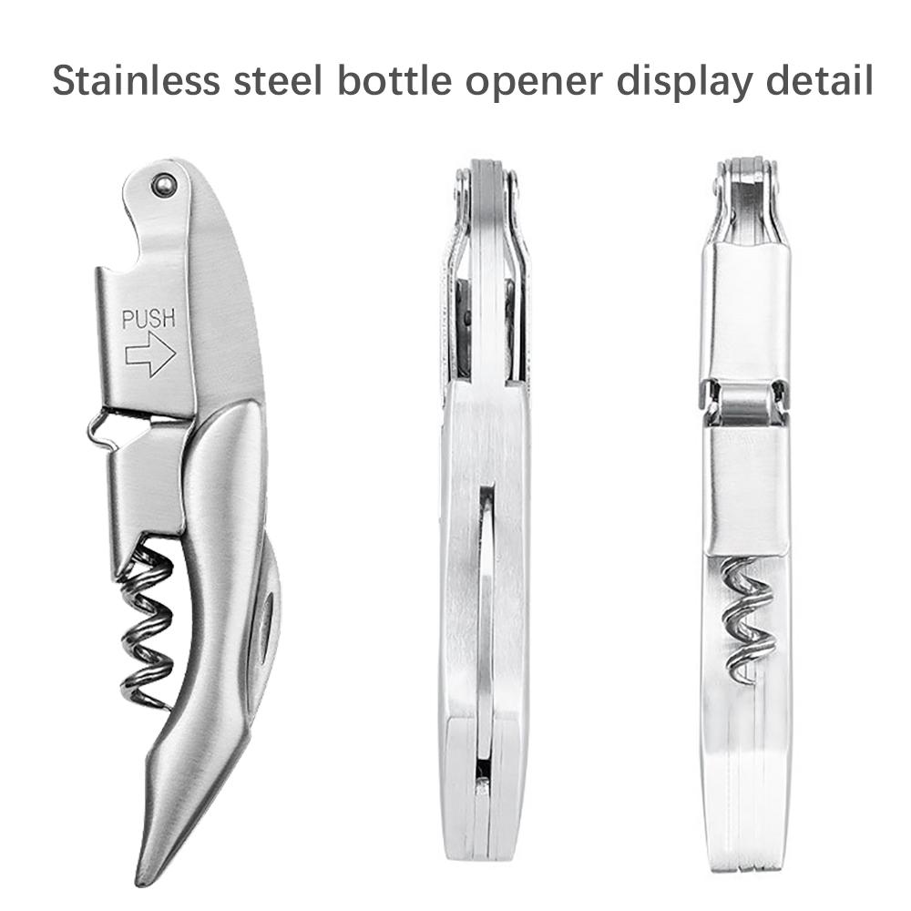 Personalized Waiters Corkscrew Wine & Beer Bottle Opener Wooden Cork Opener, Stainless Steel, Engraving of the Recipient's Name