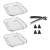 Kochrost Heißluftfritteuse Zubehör 19,5x13,5x9cm Rechteckiges Stapelbares Gestell Set Knusprige Textur Kochen Küche Kochen