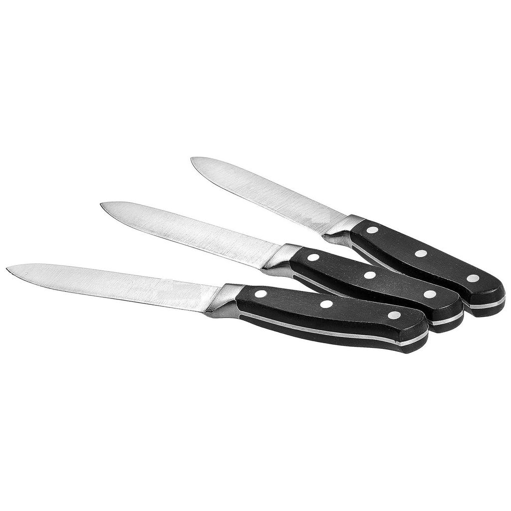 Premium High-Carbon Stainless Steel Utility Knife Set, 3-Pieces, Silver