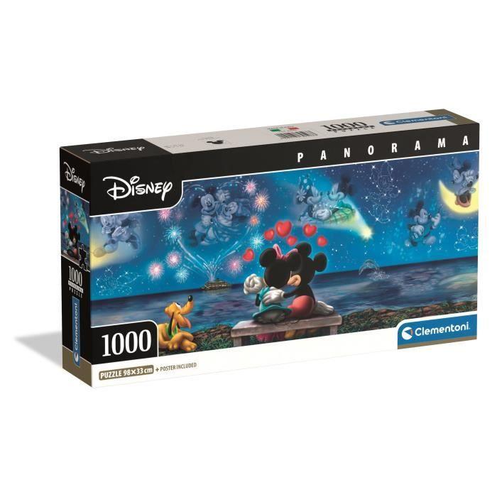 CLEMENTONI - Compact 1000 pièces Panorama - Mickey & Minnie