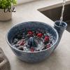 Gemüse-Abtropfschale Keramik Wirbel Beeren-Sieb Schüssel, Automatisch drehende Obstwasch- und Spülschale, Spülkorb Schnell ablaufende Schüssel für Frische