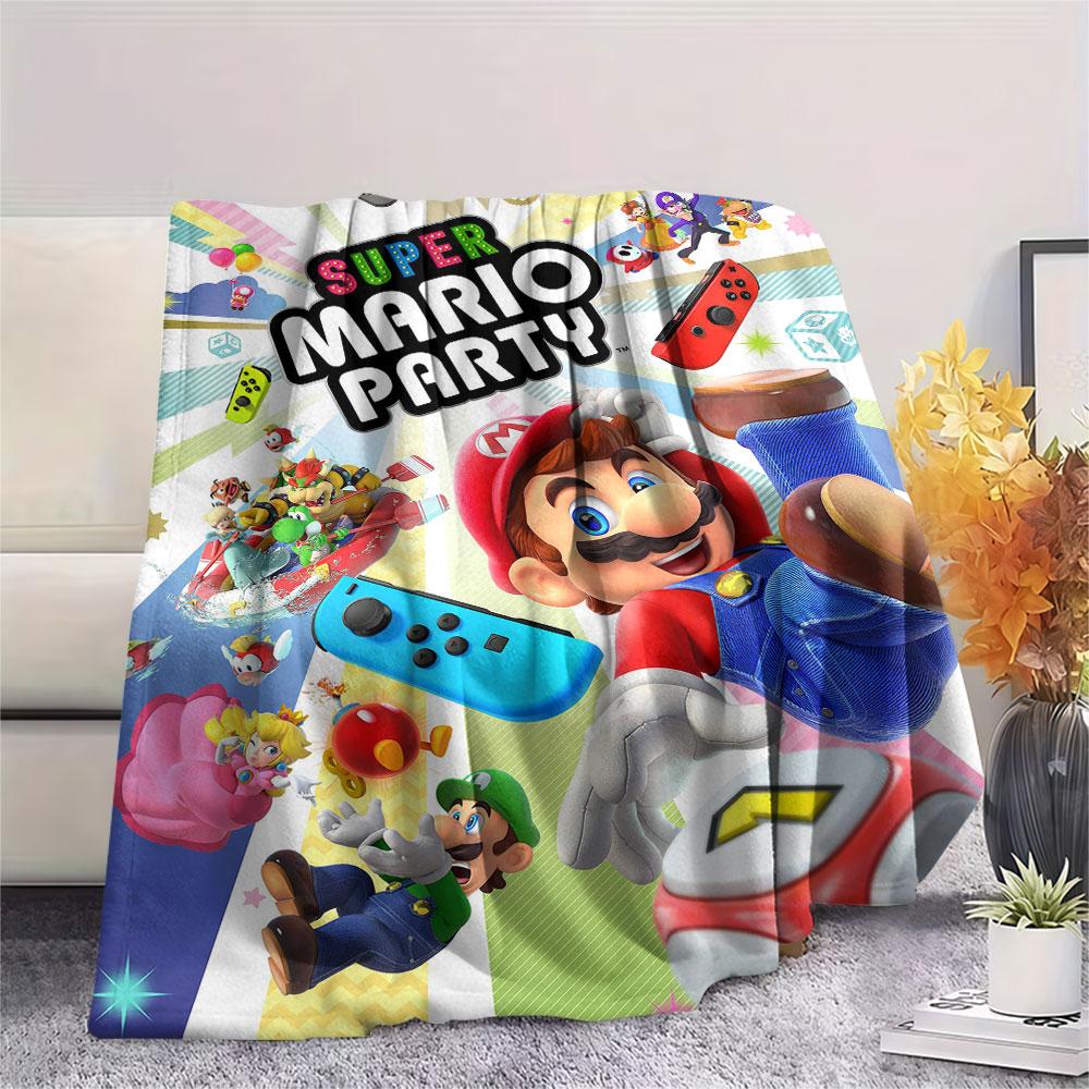 Super Mario Cartoon printing Flannel Blanket Bedroom Sofa Camping Warm blanket Gifts for family and friends-MJ002