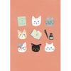 Furukawa Shiko Book Cover - Minowashi Paper Softcover for Paperbacks with Cat Design, HONTOWATASHI QE154