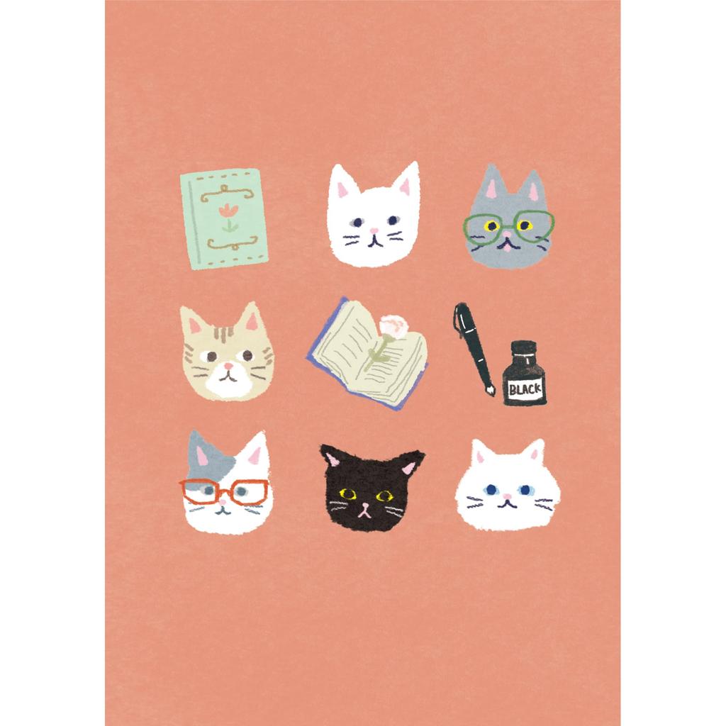 Furukawa Shiko Book Cover - Minowashi Paper Softcover for Paperbacks with Cat Design, HONTOWATASHI QE154