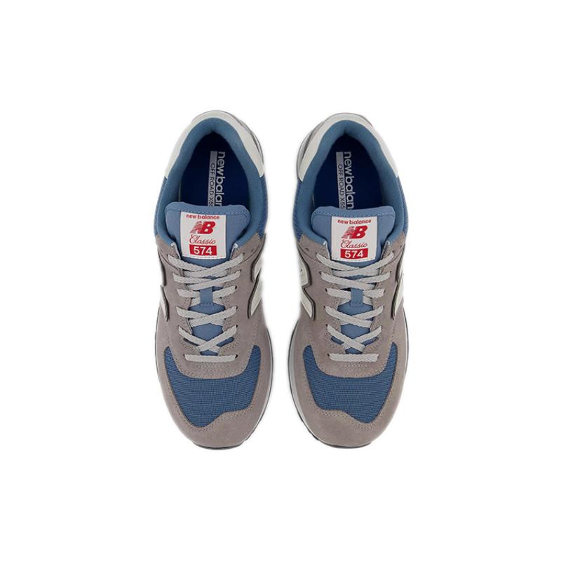 New Balance 574 Grey Navy White Leather Sneakers ML574OW2