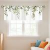 Green  Leavses Valances Kitchen Curtains Watercolor Floral Flower Plants Botanical  For Women Ptetty Bedroom Living Room