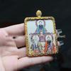 Zhao Gongming Hand-Painted Longhu Mountain Career Amulet: Taoist Martial God Thangka Pendant