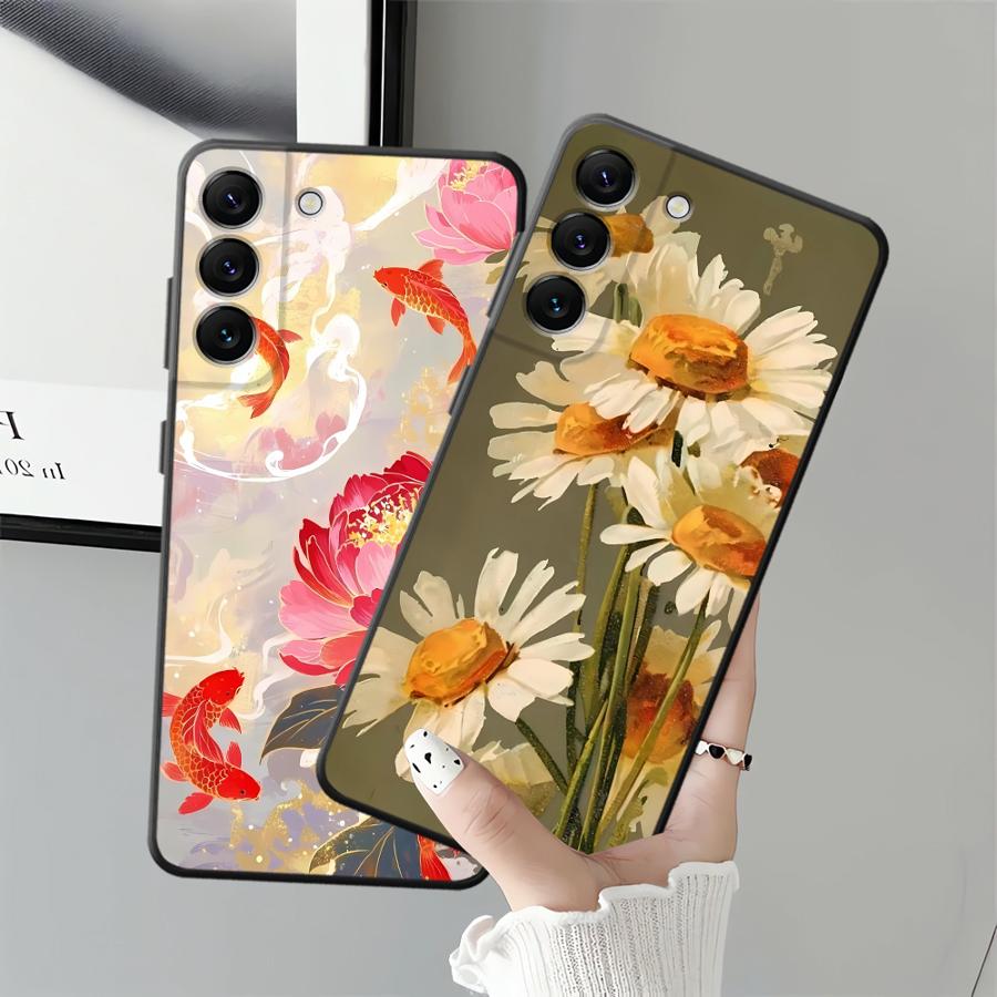 Oil Painting Flower Phone Cover Case for Samsung Galaxy A06 A73 A51 A53 A17 A55 A57 A15 A23 A05 A37 A52 A36 A25 A16 A12 A50 A70