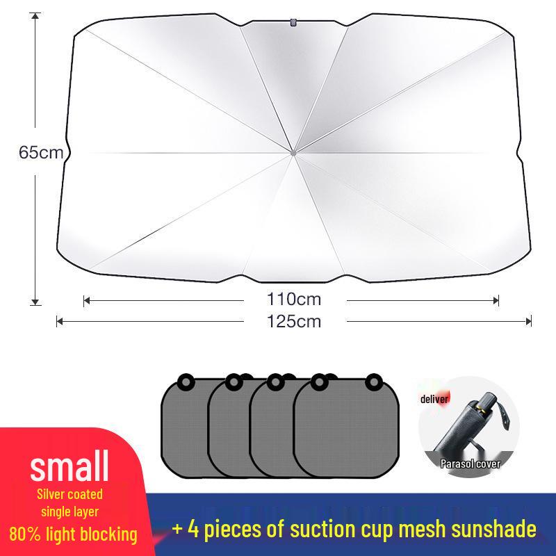 Umbrella-Style Car Windshield Sunshade - Heat Insulation & Light-Blocking