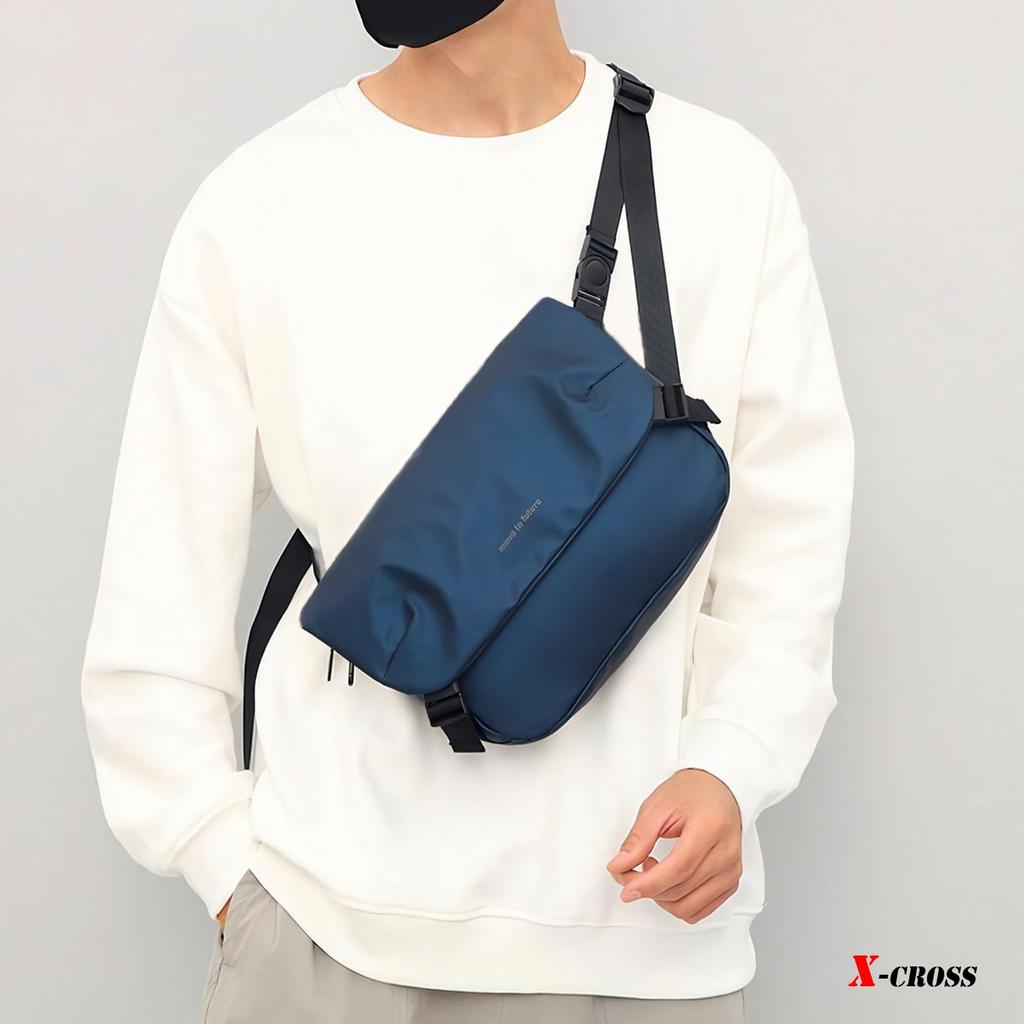Crossbody Small Stylish Messenger Outdoor Shoulder Travel Perfect for Solid Gift for Adults in Their and Blue X-cross Men's Bag, Nylon, Bag, Bag,