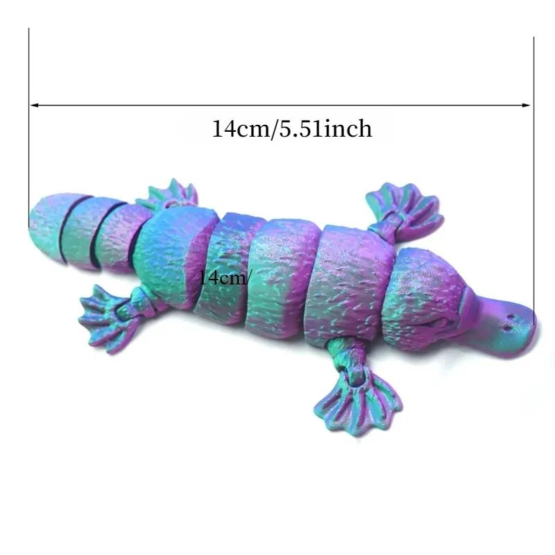 14cm 3D Gedrucktes Schnabeltier Spielzeug Antistress Simulation Tier Bewegliche Gelenke Fidget Spielzeug Figur Dekoration für Schreibtisch Auto Zuhause