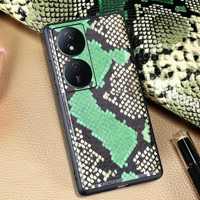 Honor Play 50 Leather Case: Genuine Cowhide Python Pattern Protective Cover
