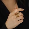 Dawapara Flower of Life Talisman Resizable Finger Rings for Men Women Hollow Adjustable Ring Stainless Steel Jewelry
