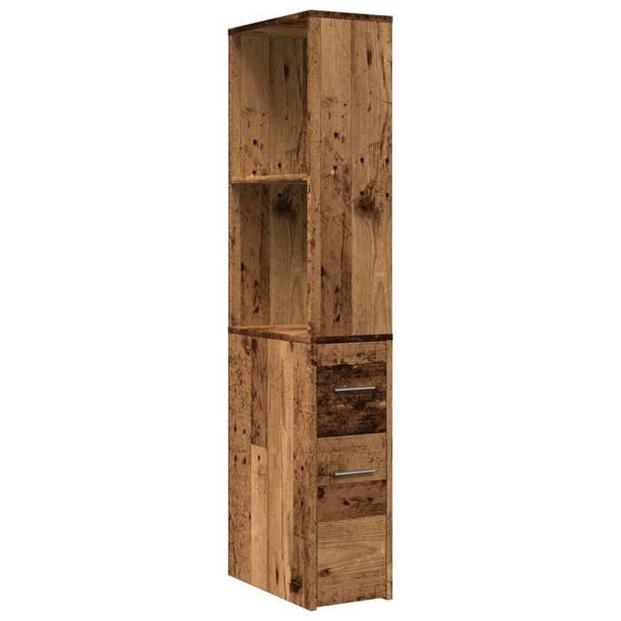 VidaXL Armoire de salle de bain étroite avec roulettes vieux bois, armoire de salle de bain haute, rangement de salle de 855302