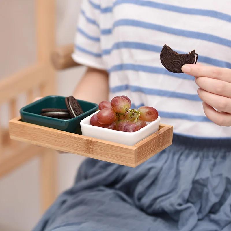 Divided Snack Platter with Storage Tray Dried Fruit Bowl Snack Plates for Chips and Dip Dry Spice Candies Dried Fruits
