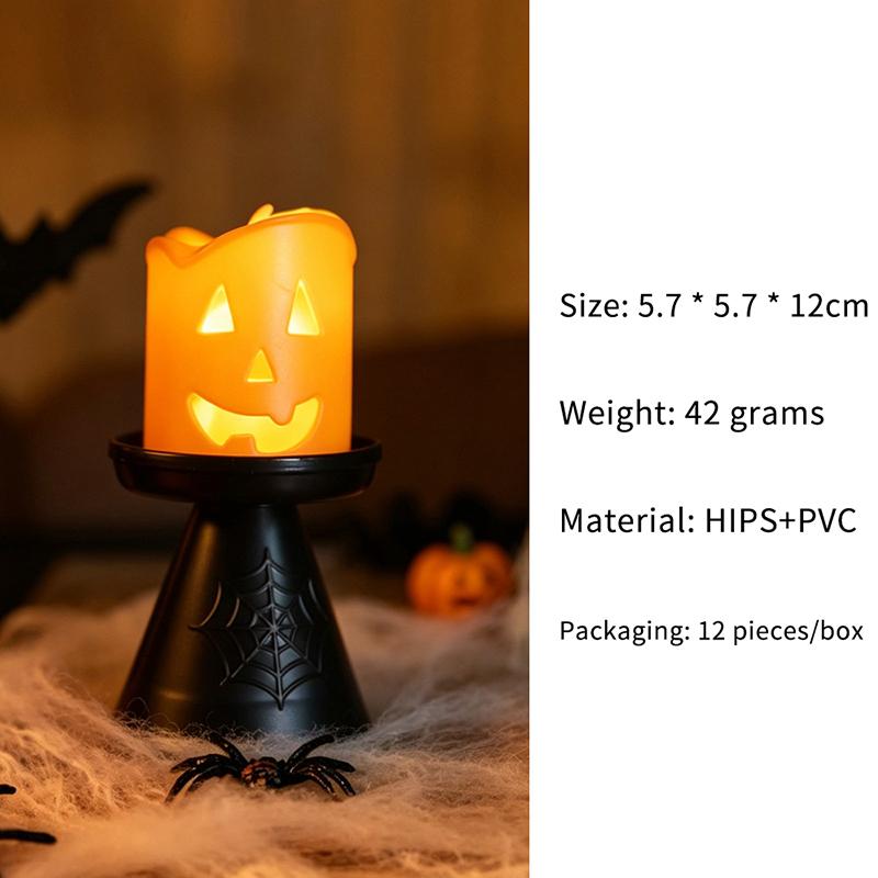 Halloween Skeleton Flameless Led Candle With Flickering Warm Light Perfect For Home Desktop Spooky Party Holiday Decoration