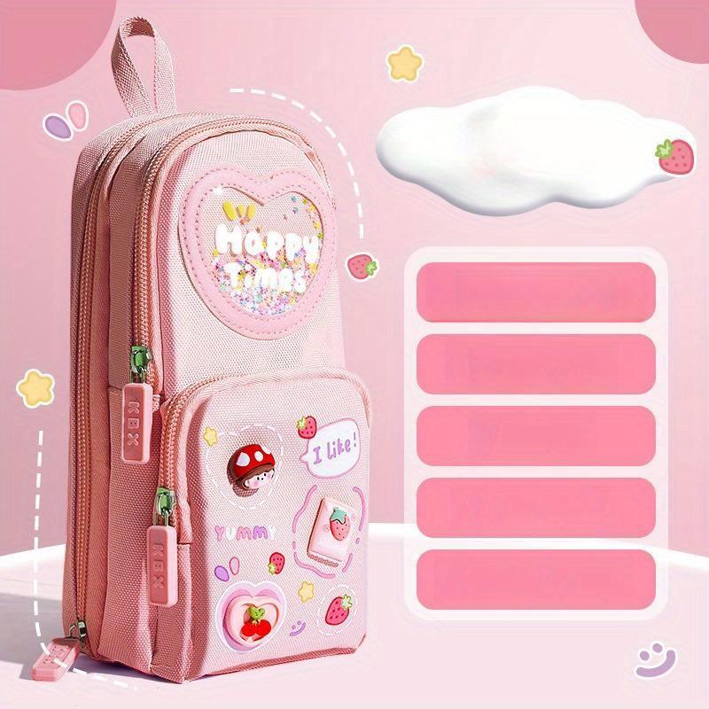 Multi-layer Large-capacity Beautiful schoolbag pencil case simple and cute girl stationery pencil case
