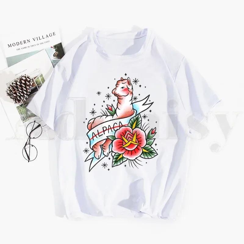Alpaca No Prob Llama Attractive Design Pretty Tshirt Hip Hop Girl Print Tees Harajuku Tshirts Fashion Summer Tshirt