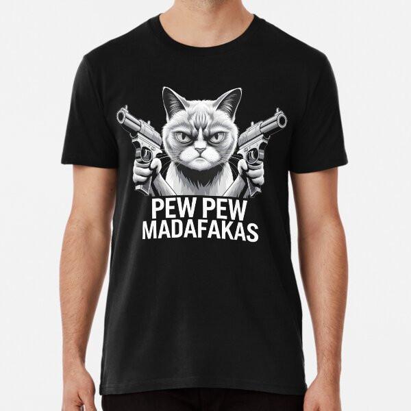 FUNNY Pew Pew Madafakas Cat, Pew Pew Cat, ViT-Shirt S-5XL Best T-Shirt