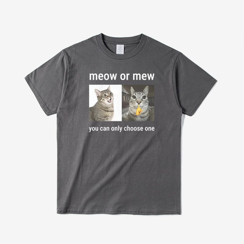 Happy Cat Print Men's T-Shirt Summer Vintage Kawaii Men's and Women's Surfing Beach T-Shirt Unisex Breathable Casual Top