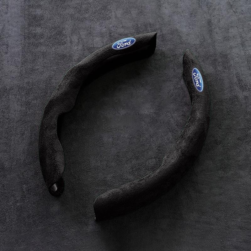 Car Steering Wheel Cover Suede Leather Anti-Slip for Ford Ranger Focus Kuga Mustang Mondeo Fusion Esco Auto Interior Accessories