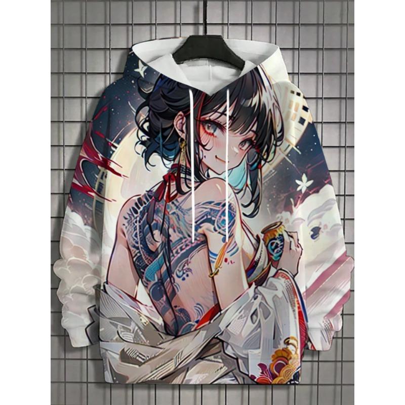 Autumn and Winter Men's Sports Hoodies Unisex 3D Printing HD Anime Girl Printing Hoodies Harajuku Fashion Pullovers