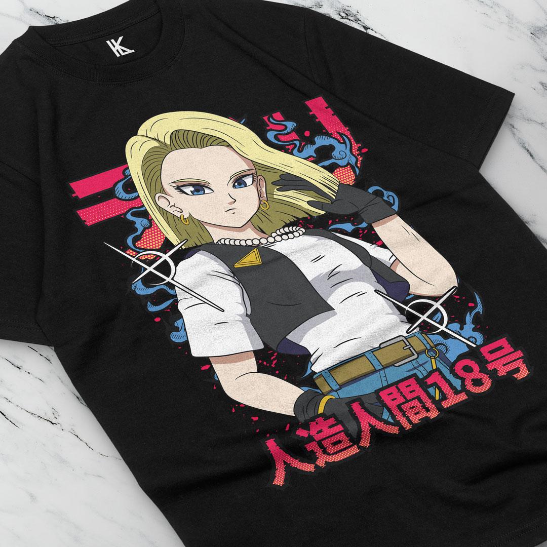 

Android 18 T Shirt Girl Ecchi 90s Anime Tee Manga Tee Japanese S