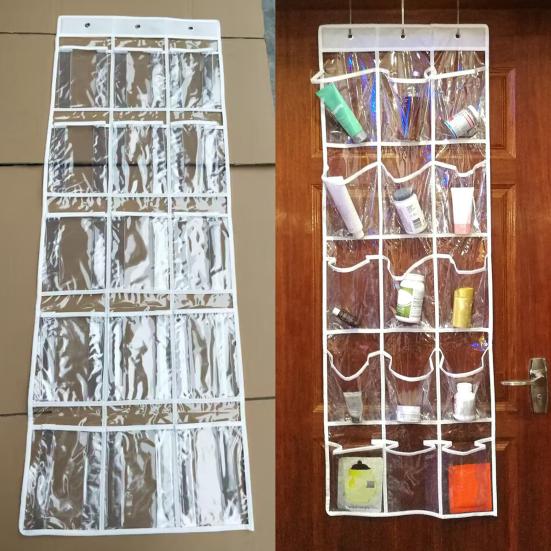 Organizer na buty do zawieszenia na drzwiach 15 kieszeni Przezroczysty wiszący organizer na drzwi Oszczędzająca miejsce torba do przechowywania butów, zabawek, przyborów toaletowych
