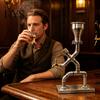 Bar Counter Whiskey Decanter Vintage Industrial Wine Dispenser, Metal Pipe Liquor Dispenser with Brass Tap, Countertop Unique Spirit Vodka Stand, Home