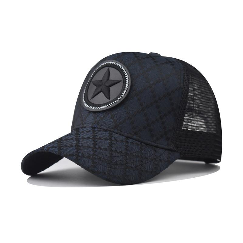 Pattern Cotton Star Baseball Hats With Curved Visor Windproof For Cap Daily