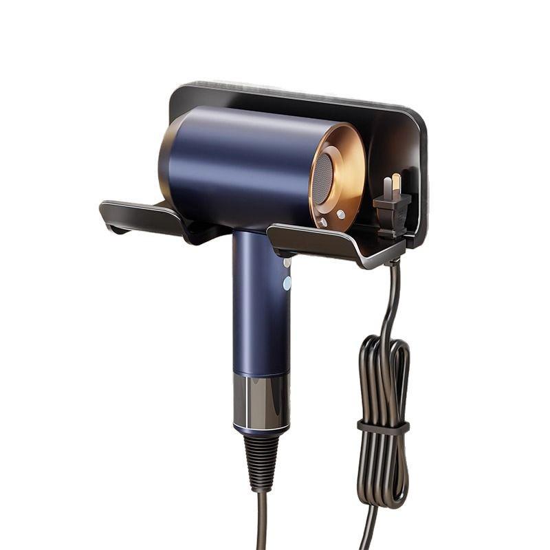 Punch-Free Wall-Mounted Aluminum Hair Dryer Holder