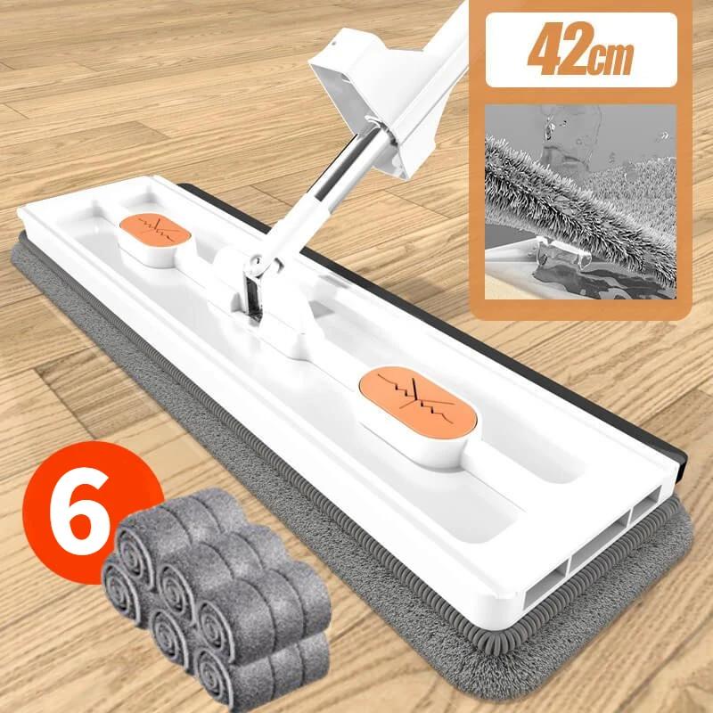 42cm Flat Mop No Need To Hand-wash Floor Squeeze Mop Lazy Mop Absorbent Flat Mop Wet & Dry Absorbent Mop Cleaning Tools