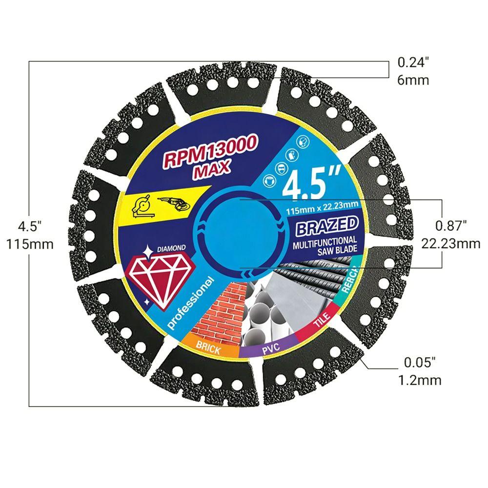 Multi Purpose Black Angle Grinder Saw Blade Iron 115mm Multi Material Cutting Blades Angle Grinder Saw Blades Tool Accessories