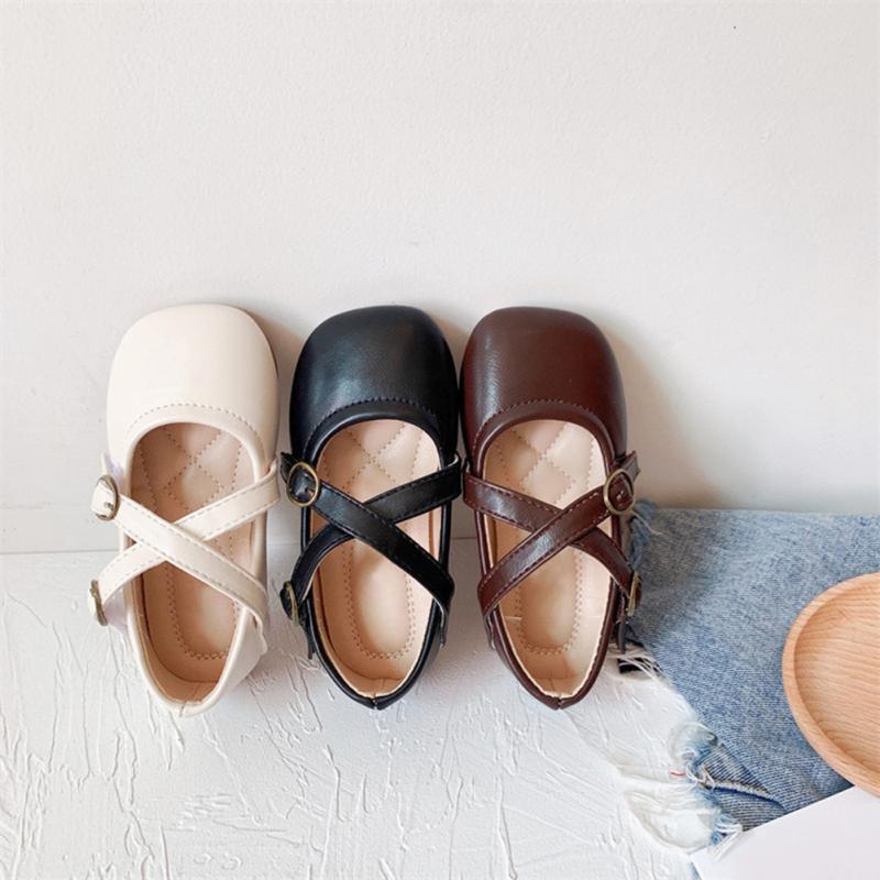 French Vintage Solid Color Flats Shoes Spring And Autumn Girls Soft Sole