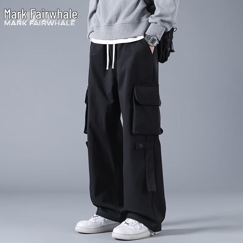 Mark Fairwhale Men's Casual Workwear Straight Drawstring Pants