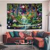Leofanger Blacklight Fantasy Forest Tapestry Aesthetic Moon Tapestry UV Reactive Neon Galaxy Space Wall Tapestries Trippy Plant Floral Tapestries