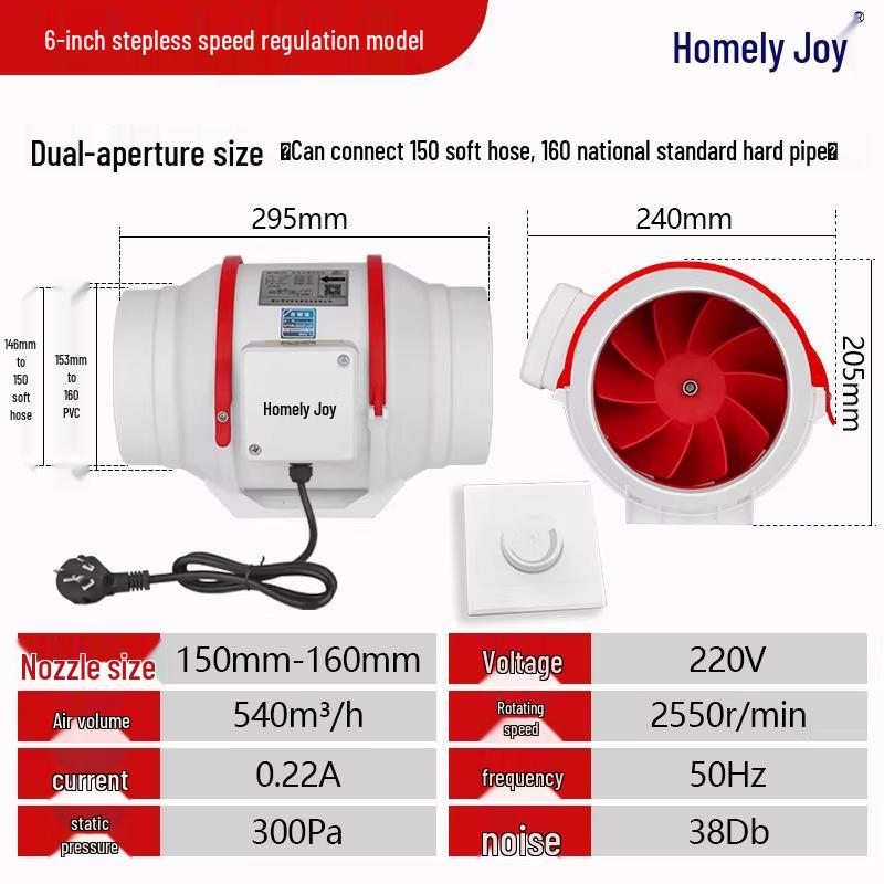 Remote-Controlled Axial Flow Indoor Exhaust Fan with Turbo Ventilation